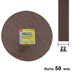 05250525 CINTA PERSIANA WOLFPACK MARRÓN 22 MM. ROLLO 50 METROS