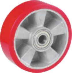Ruedas Aluminio  banda poliuretano 125,  150,  200mm. Espiga 20mm