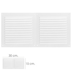 Rejilla Ventilación Aluminio Con Mosquitera Atornillable 300 x 150 mm. Color Blanco